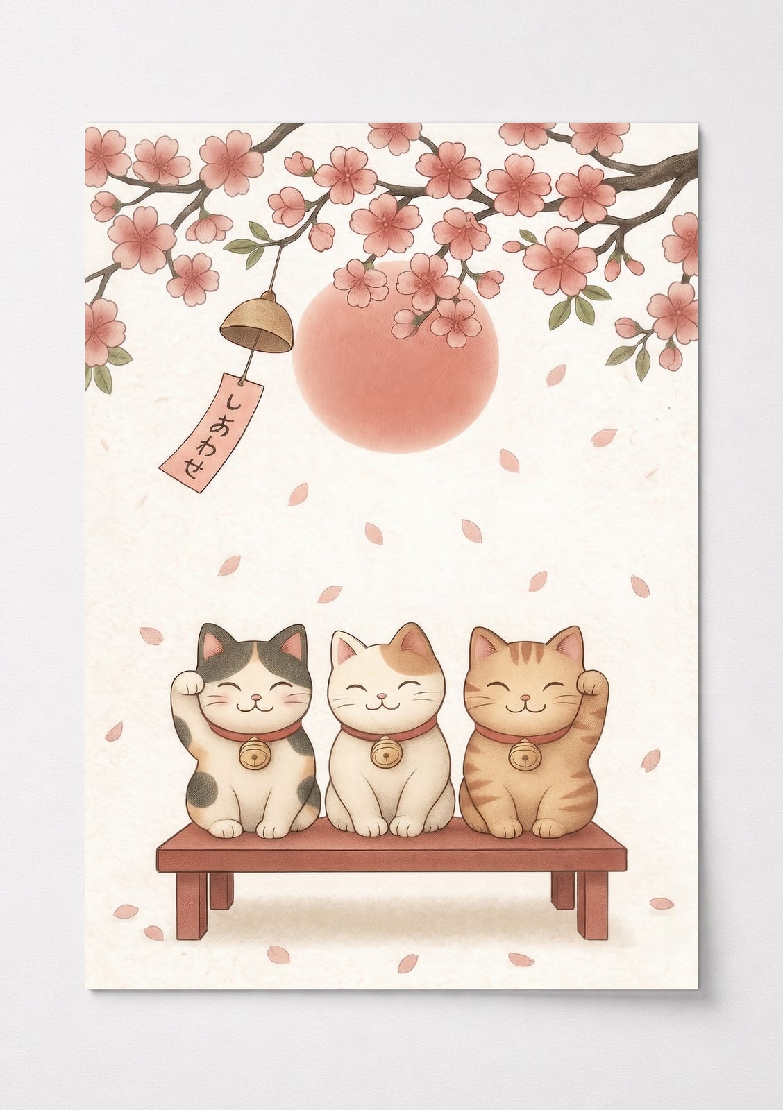 Lykkekat Kirsebærblomst Print