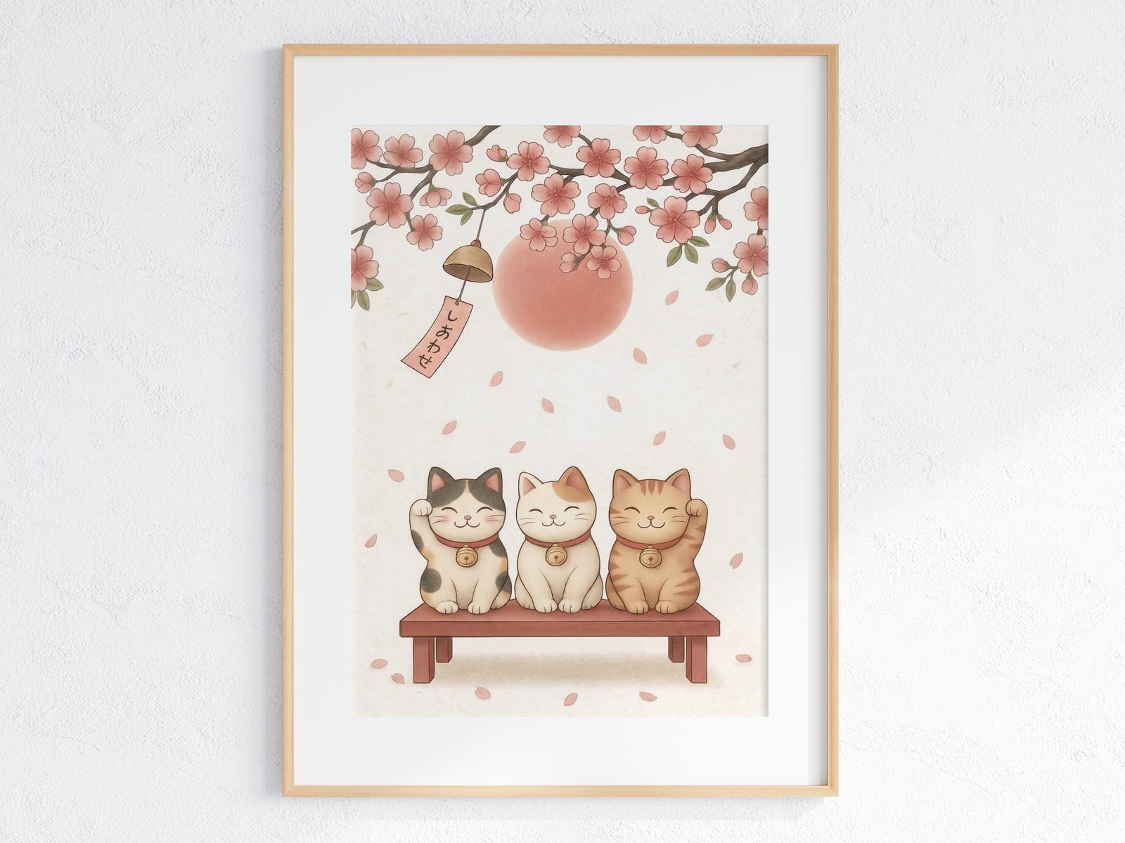 Lykkekatt Kirsebærblomst Print