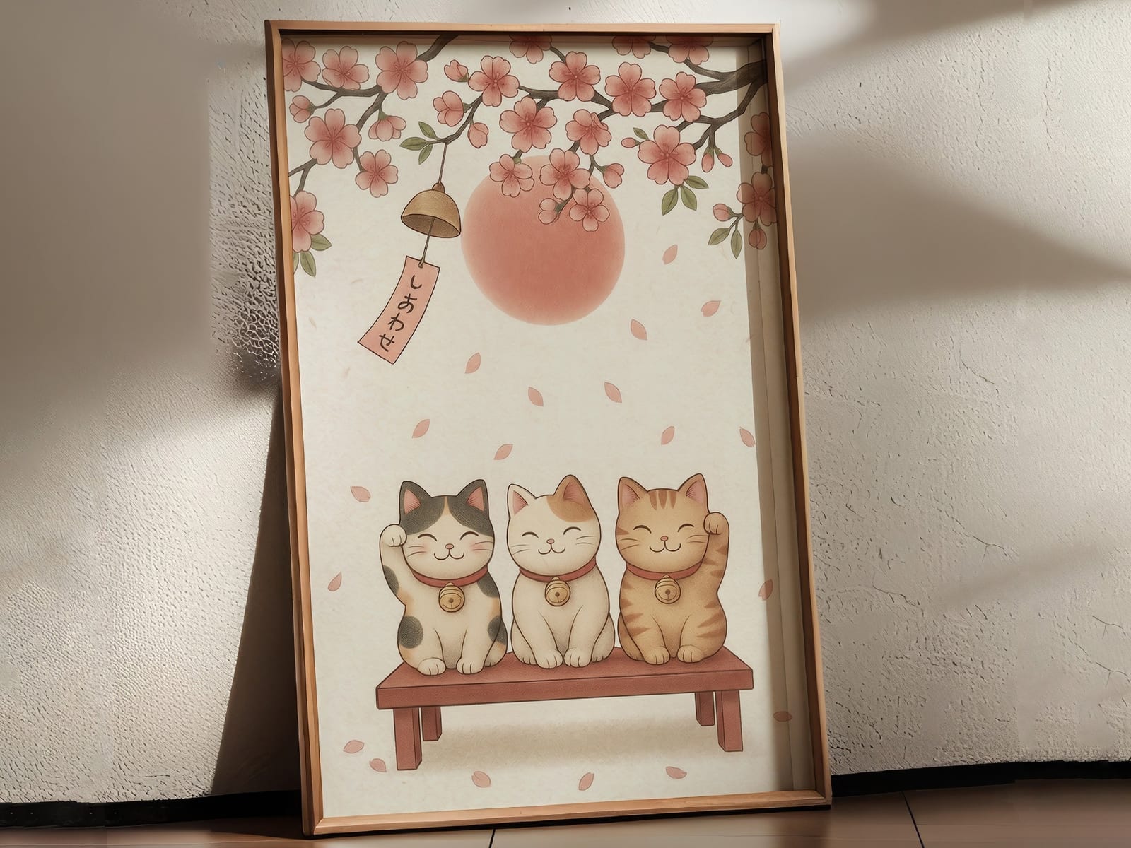 Lykkekatt Kirsebærblomst Print