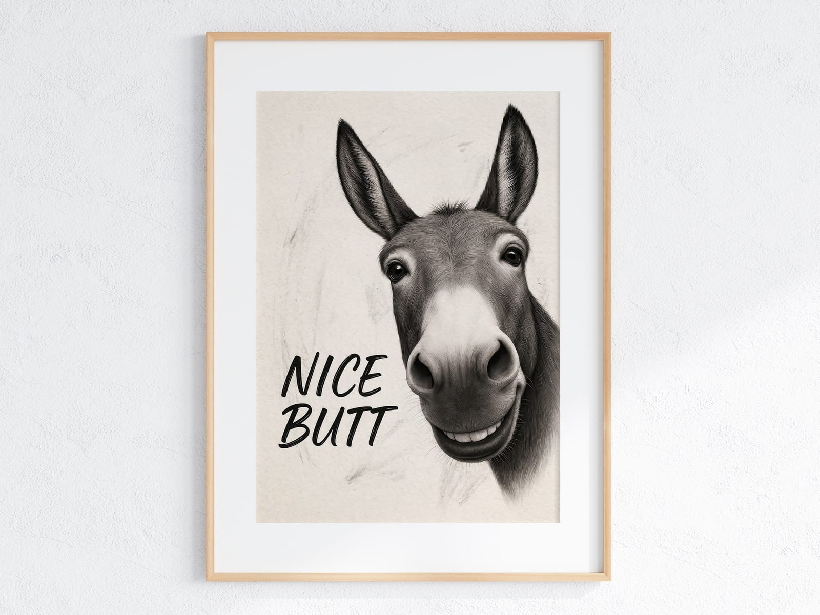 Stampa Asino Divertente "Nice Butt" per Bagno