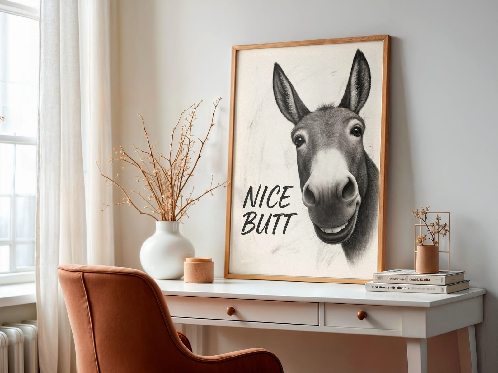 Stampa Asino Divertente "Nice Butt" per Bagno