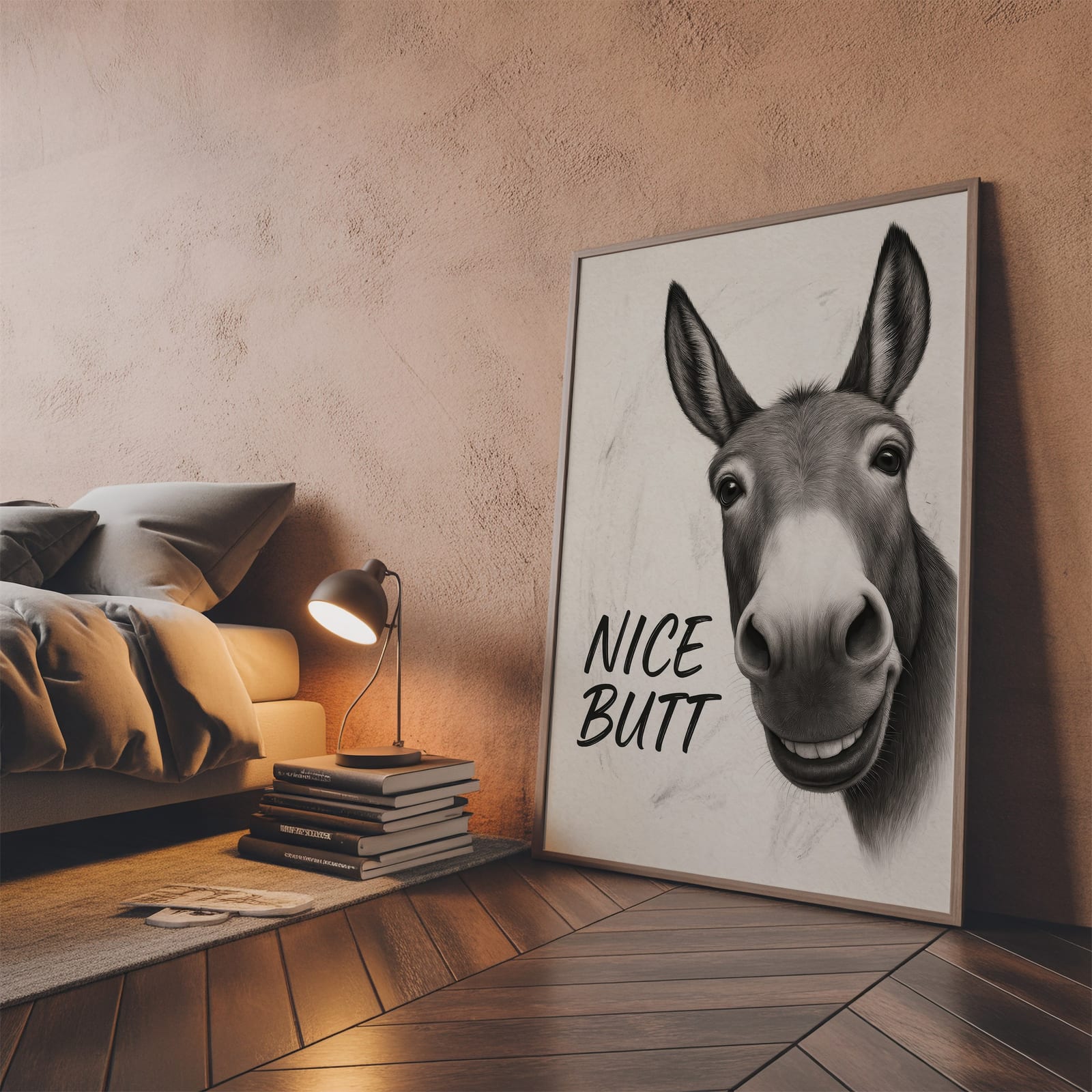 Stampa Asino Divertente "Nice Butt" per Bagno