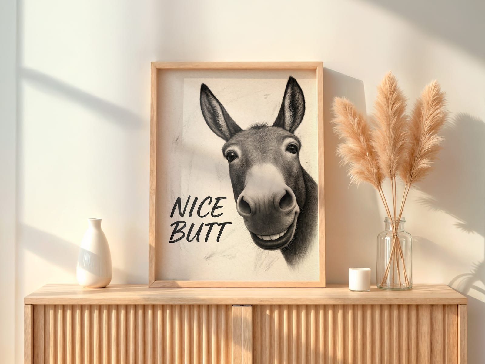 Stampa Asino Divertente "Nice Butt" per Bagno