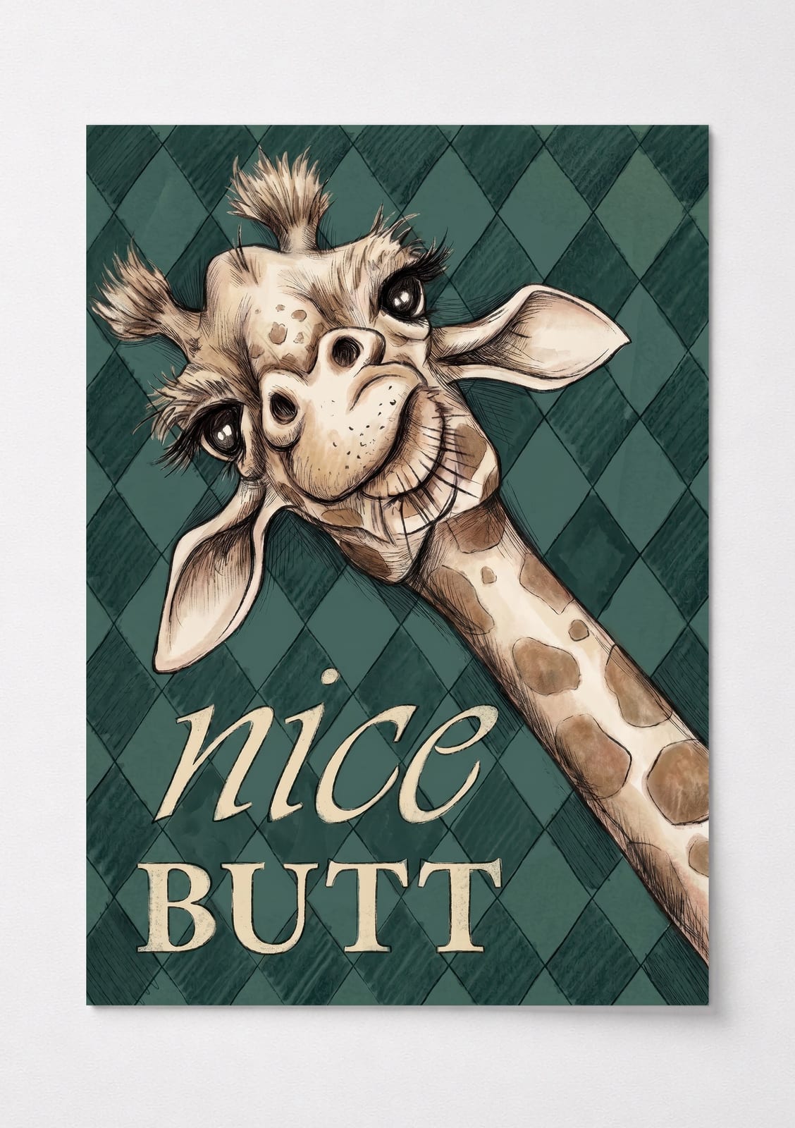 Póster Jirafa Nice Butt para Baño