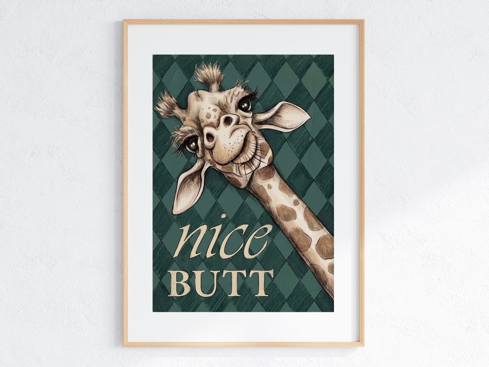Póster Jirafa Nice Butt para Baño