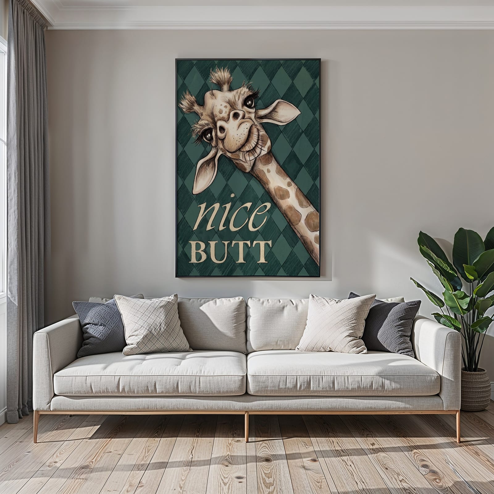 Póster Jirafa Nice Butt para Baño