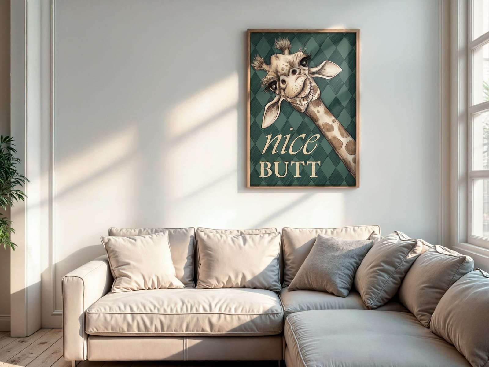 Póster Jirafa Nice Butt para Baño