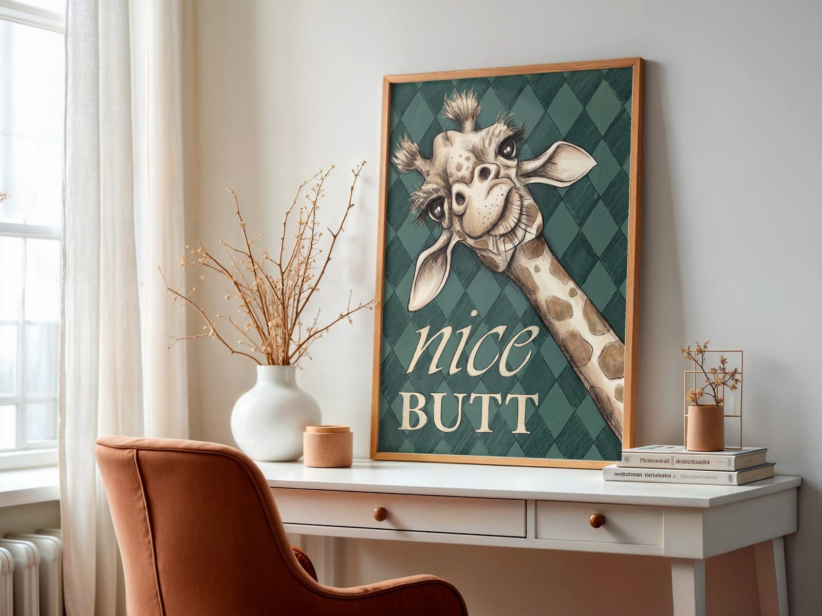 Póster Jirafa Nice Butt para Baño