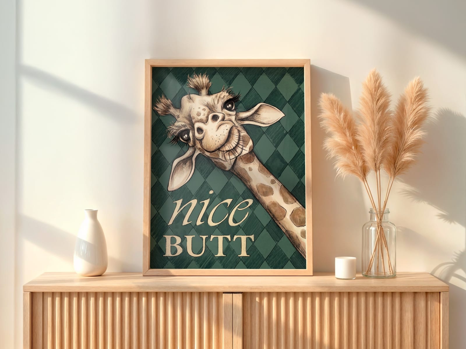 Póster Jirafa Nice Butt para Baño