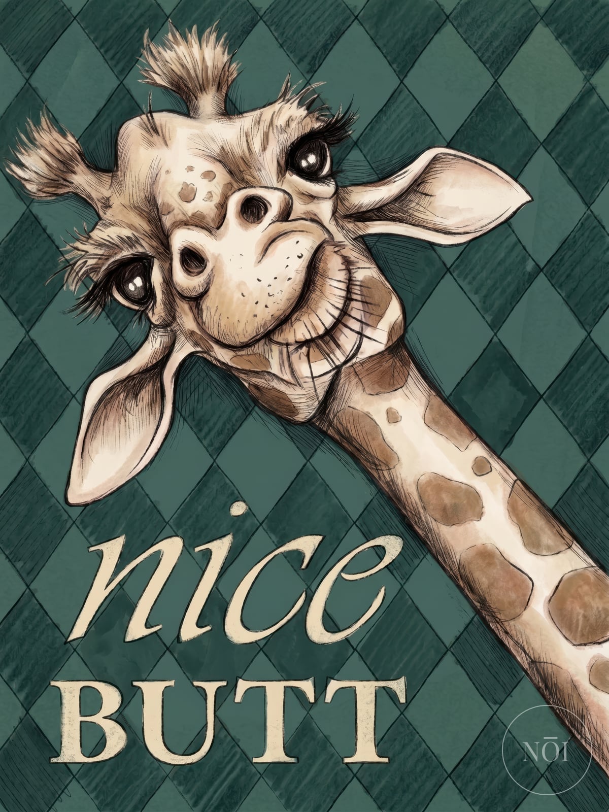 Póster Jirafa Nice Butt para Baño — Poster (ungerahmt)