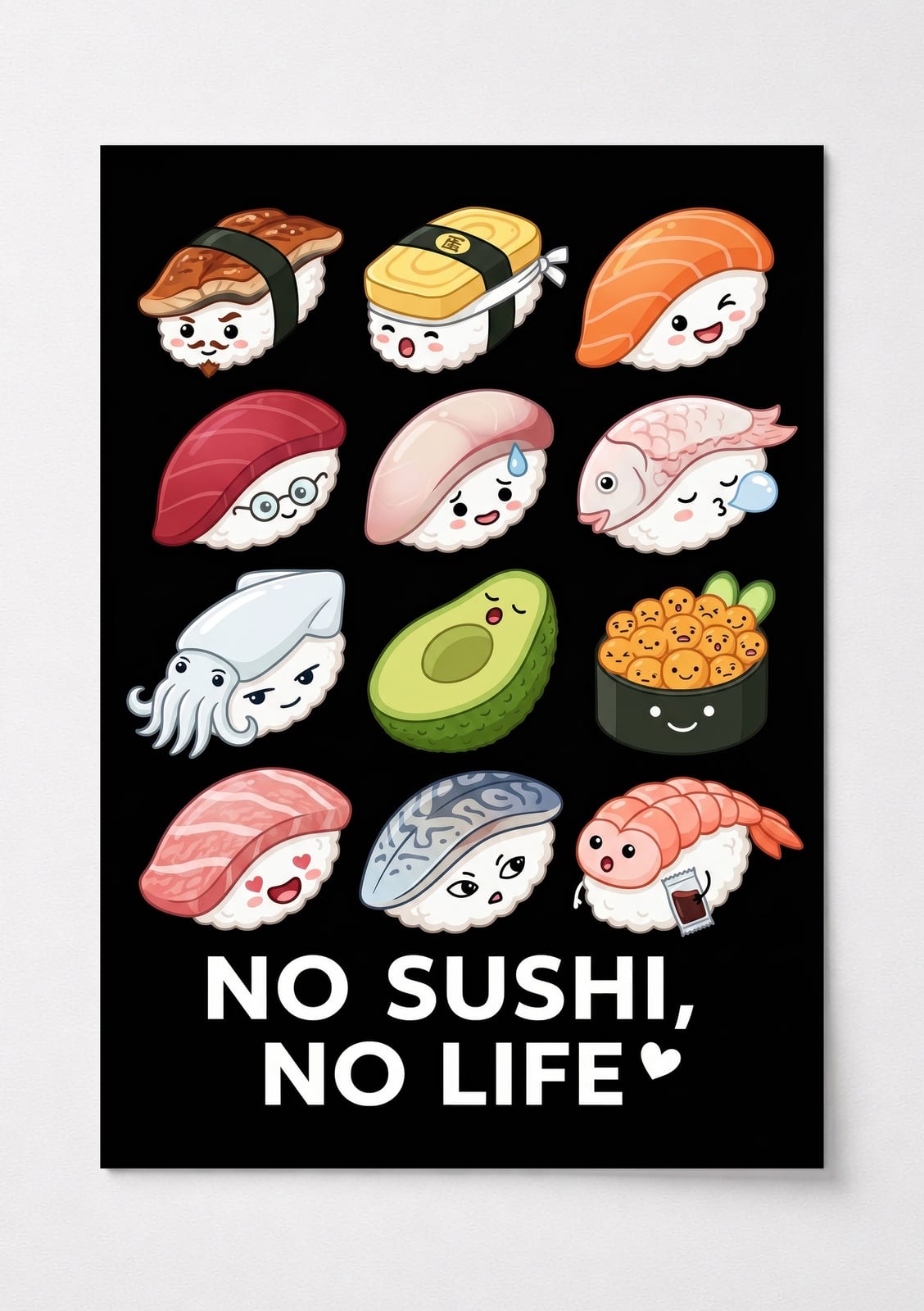 Kawaii Sushifigurer-plakat
