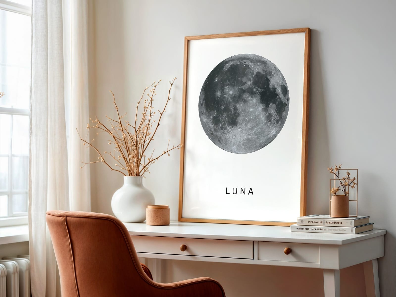 Vollmond in Großaufnahme, Mond-Poster, Wandbild Schlafzimmer