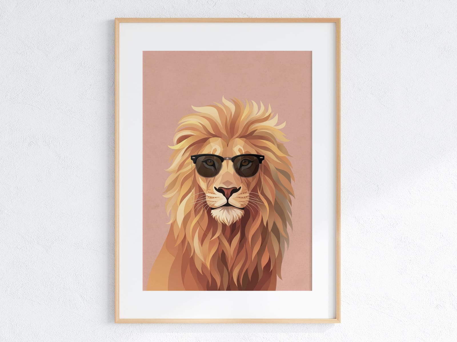 Løve med Solbriller Print