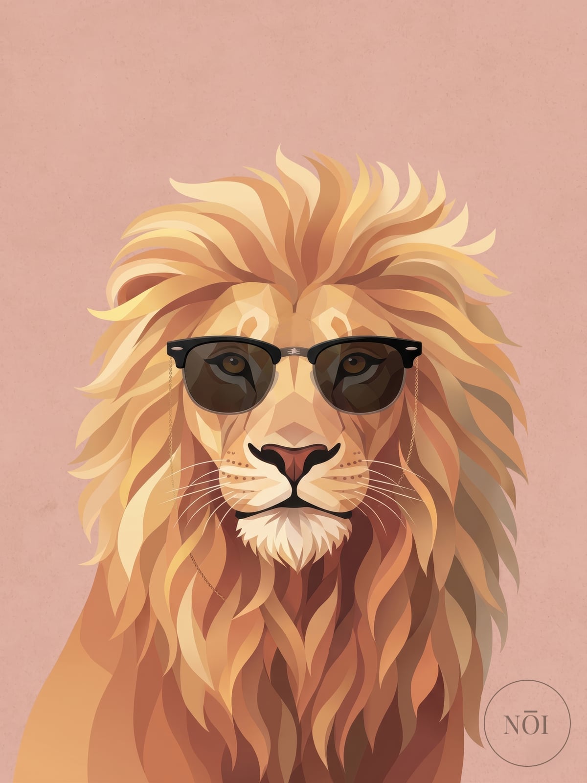 Løve med Solbriller Print — Poster (ungerahmt)