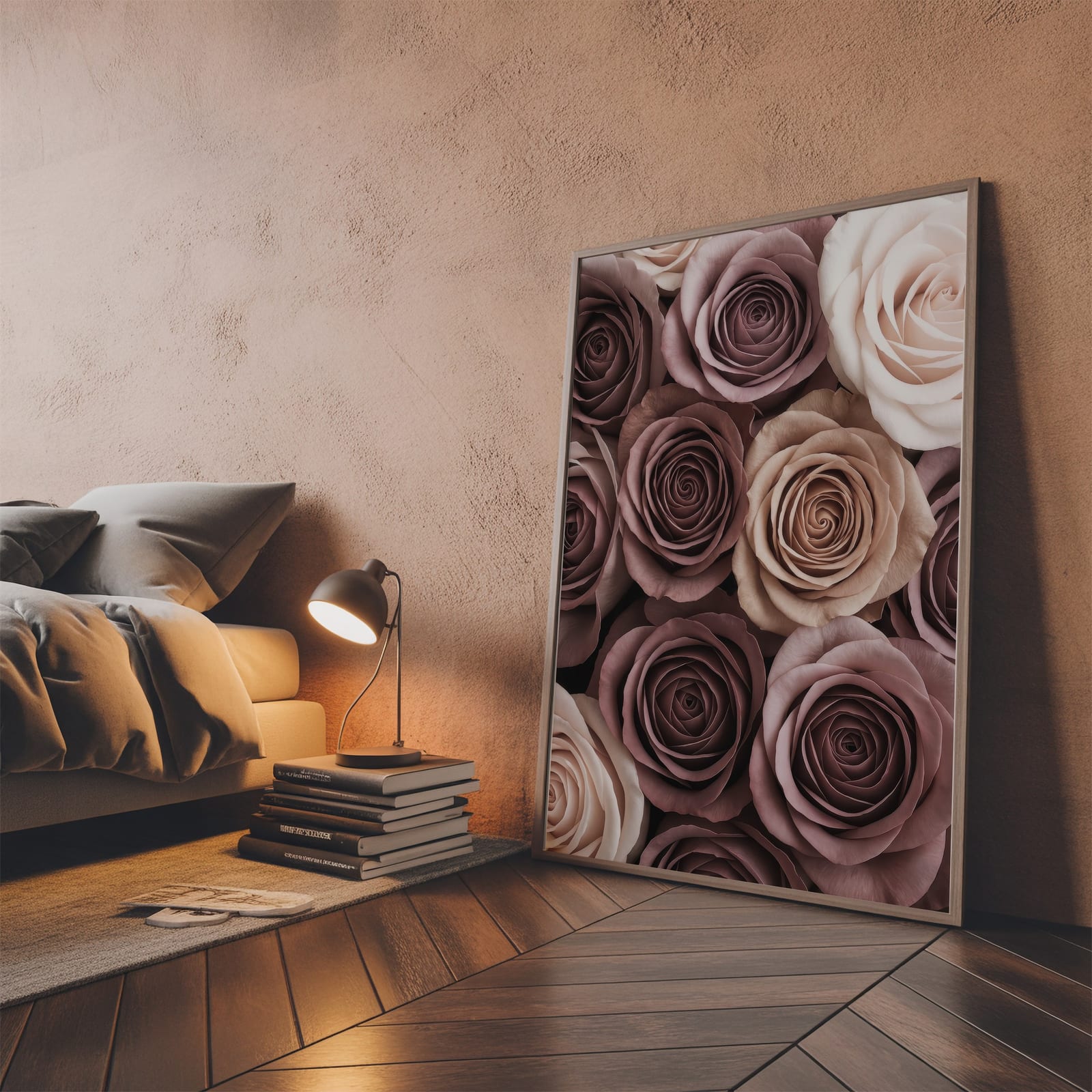 Rosenfeld in Mauve, Blumen-Poster, Wandbild Wohnzimmer