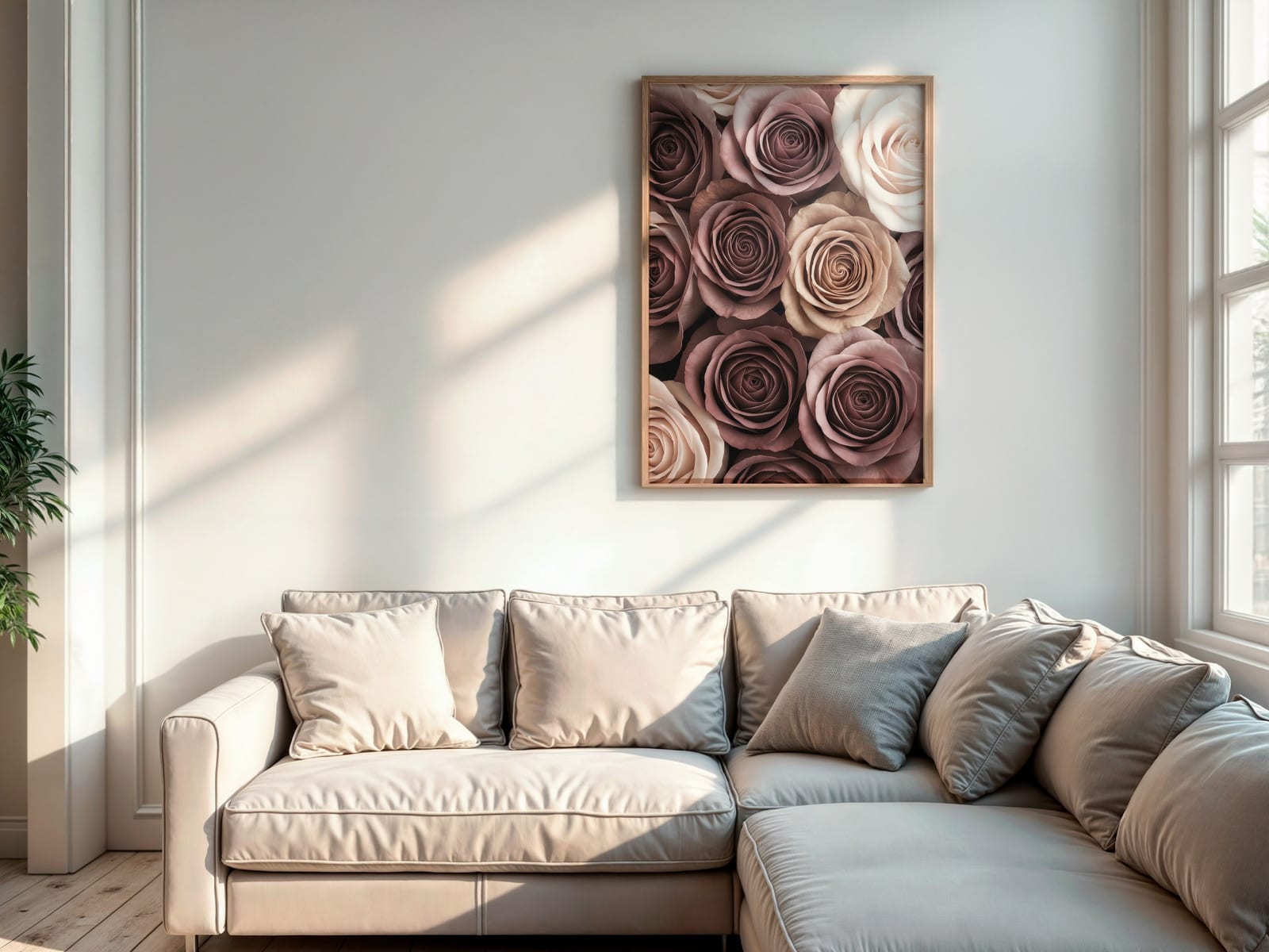 Rosenfeld in Mauve, Blumen-Poster, Wandbild Wohnzimmer
