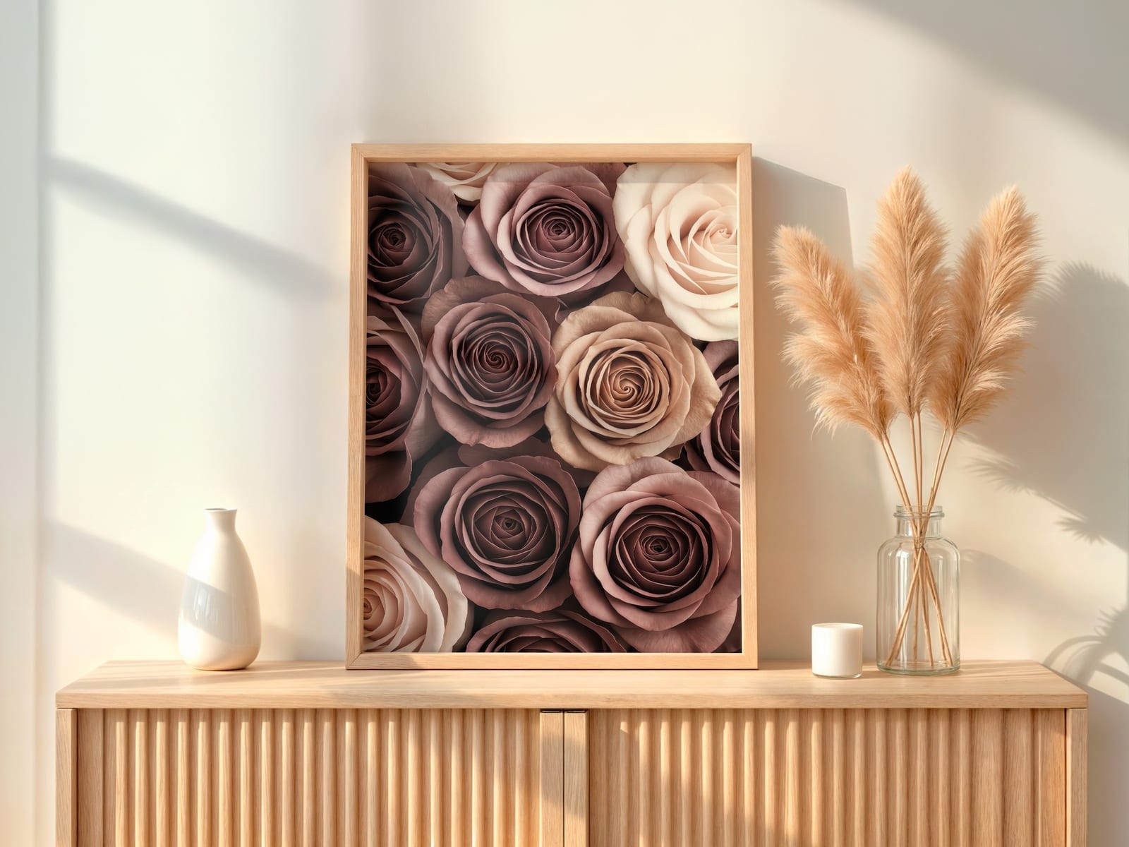 Rosenfeld in Mauve, Blumen-Poster, Wandbild Wohnzimmer