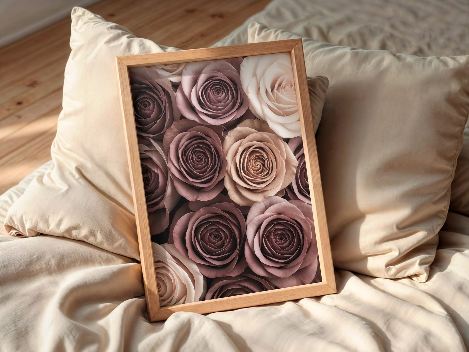 Rosenfeld in Mauve, Blumen-Poster, Wandbild Wohnzimmer