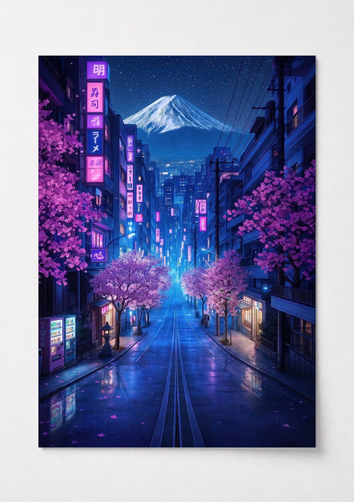 Fuji Kirsebærblomst Neon Print