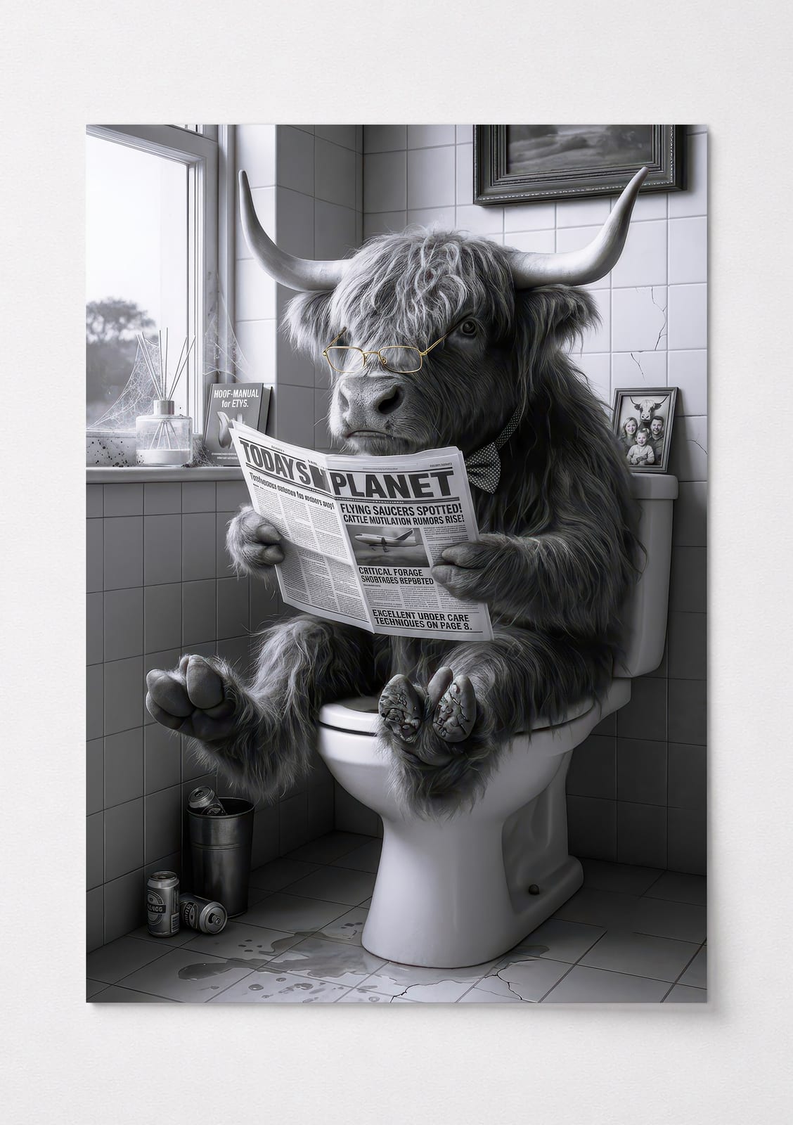 Highlandko på Toilettet Print