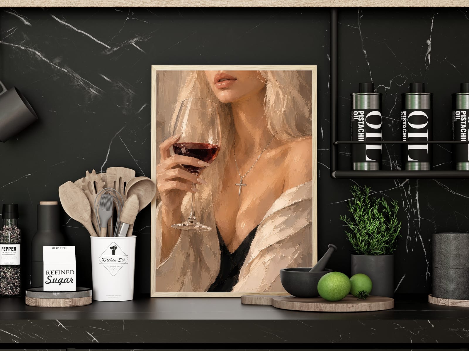 Wine Glass Portrait Print