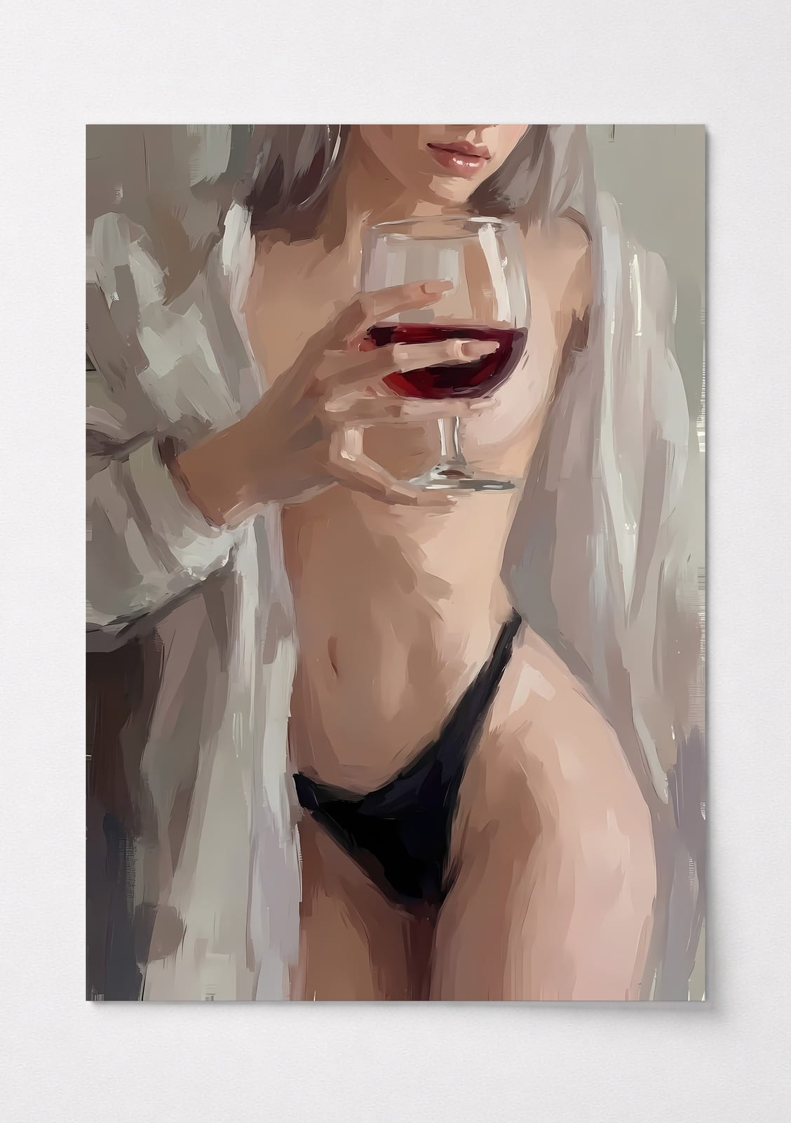 Wine Glass Woman Print