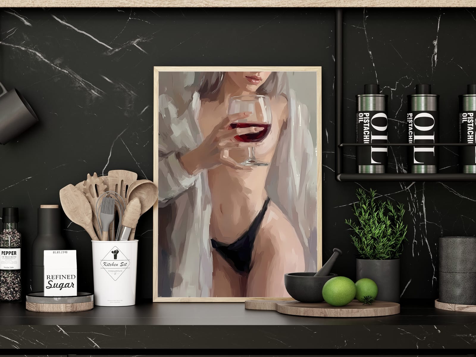 Wine Glass Woman Print