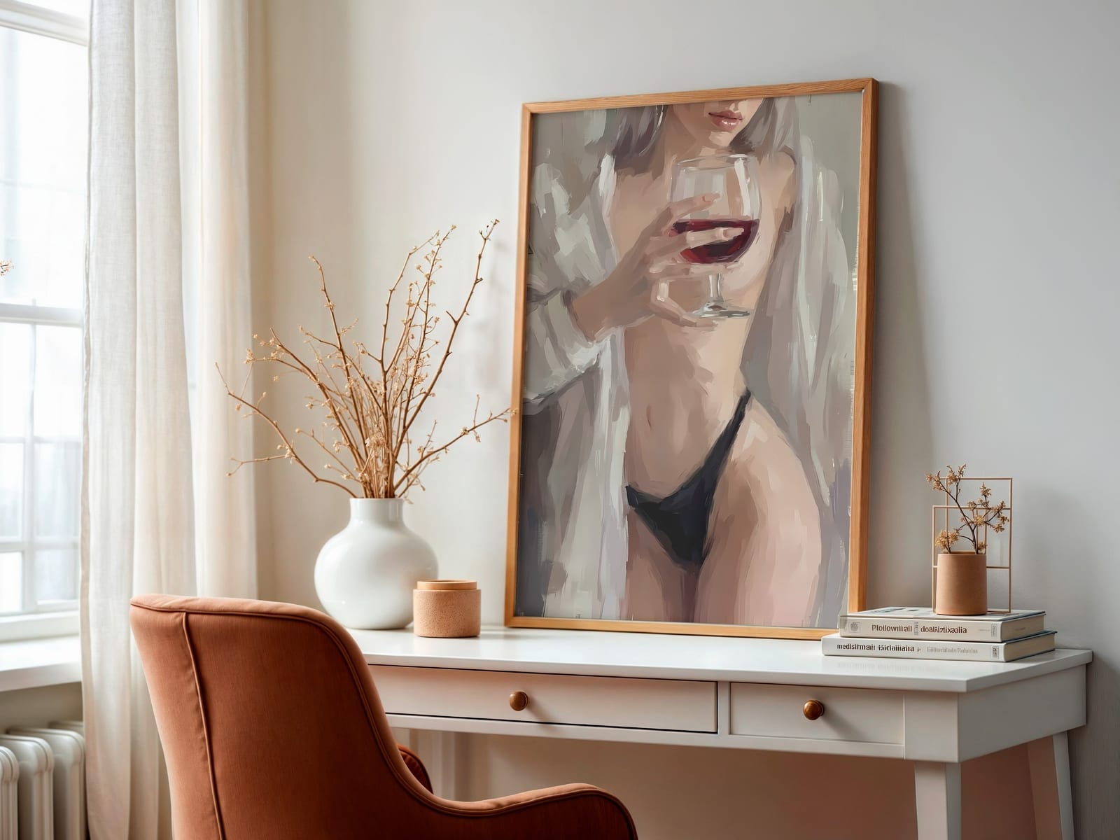 Wine Glass Woman Print