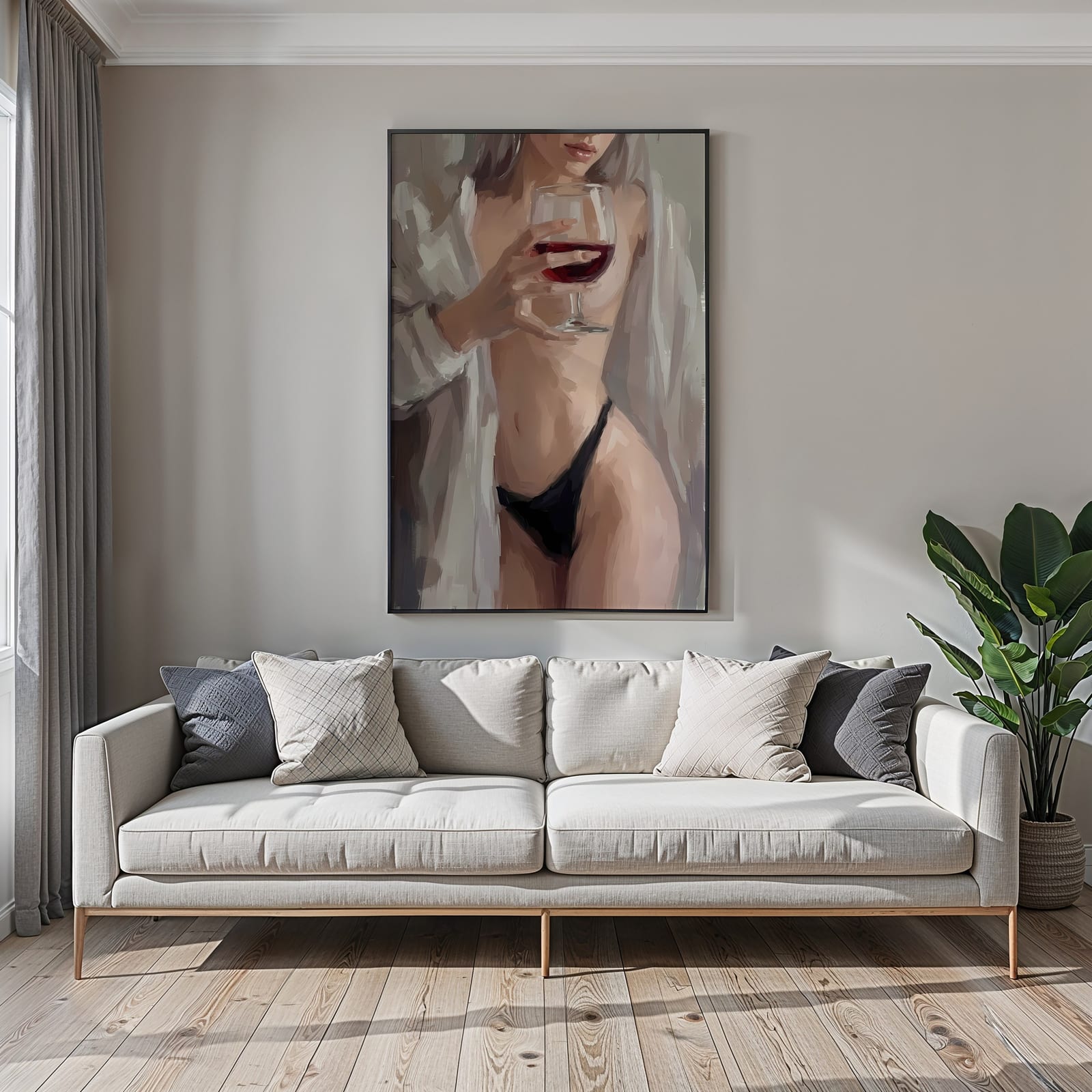 Wine Glass Woman Print