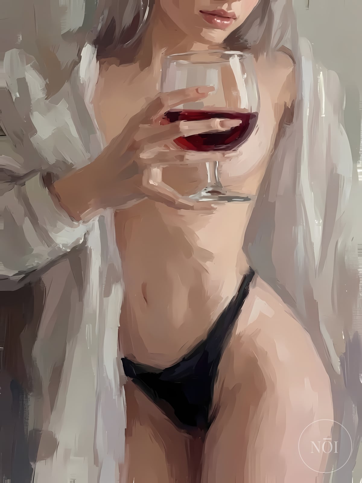 Wine Glass Woman Print — Poster (ungerahmt)