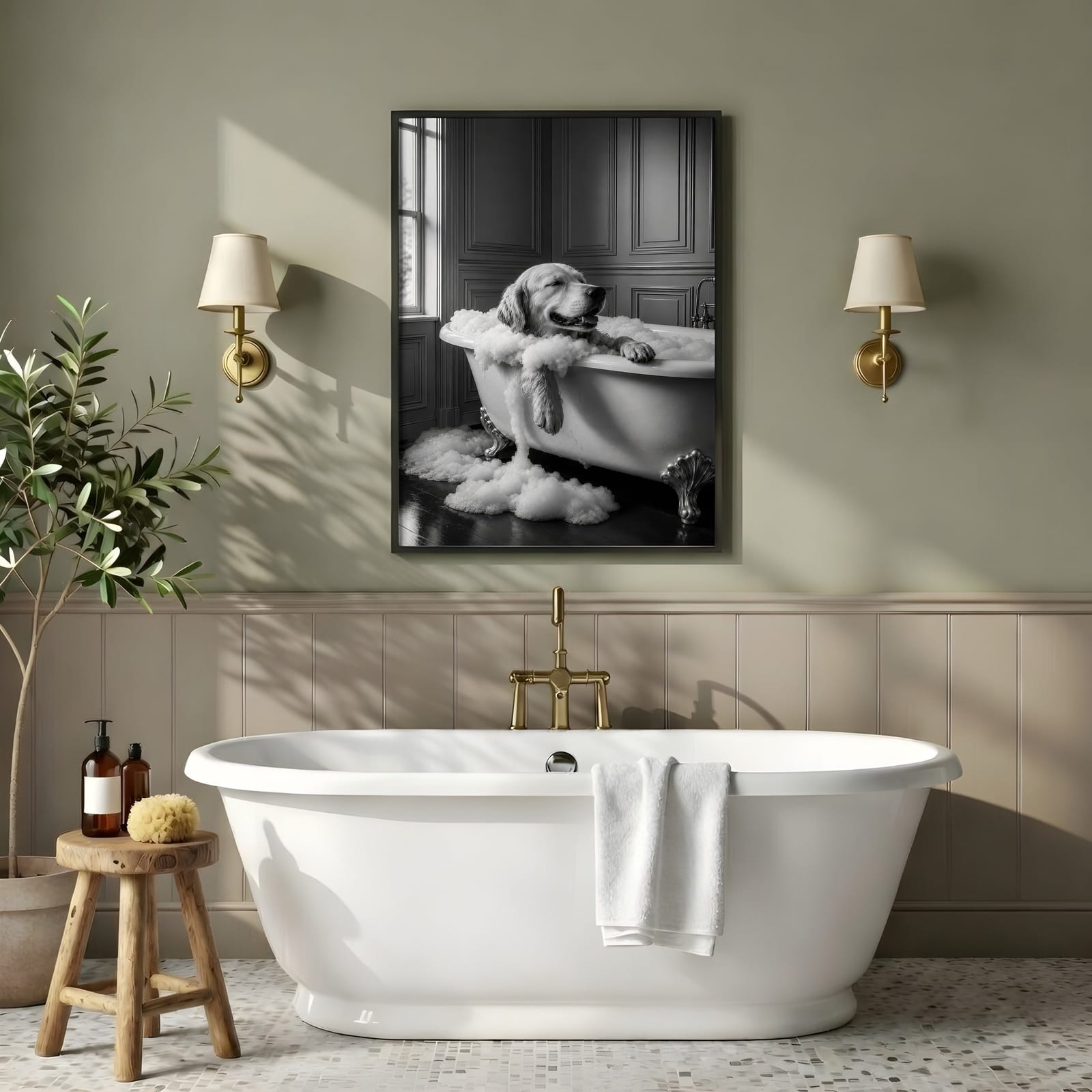 Golden Retriever Badkar Print