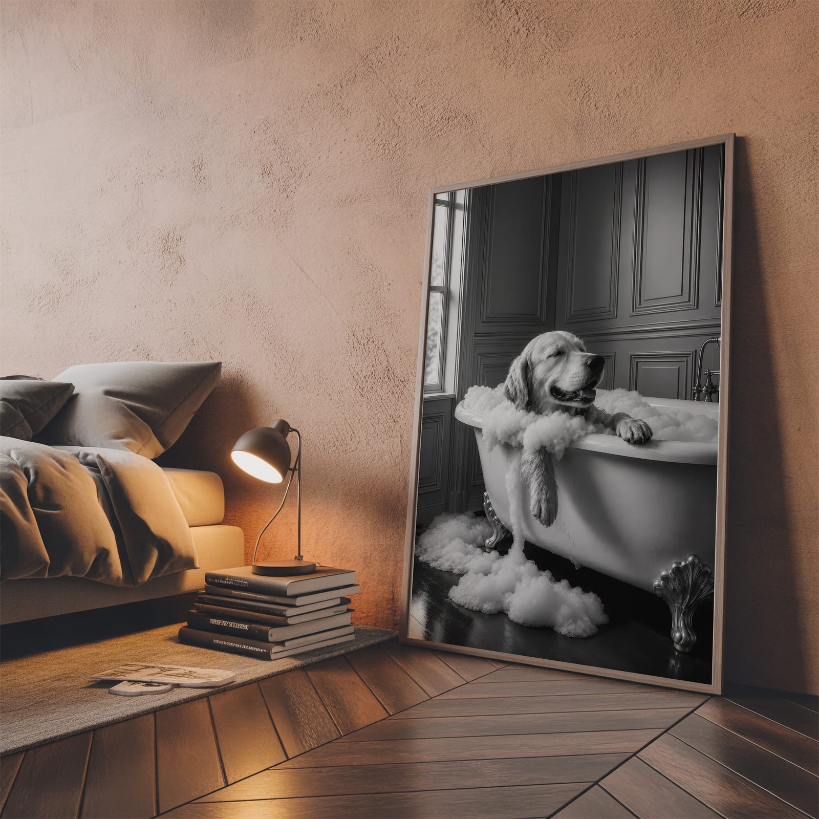 Golden Retriever Badkar Print