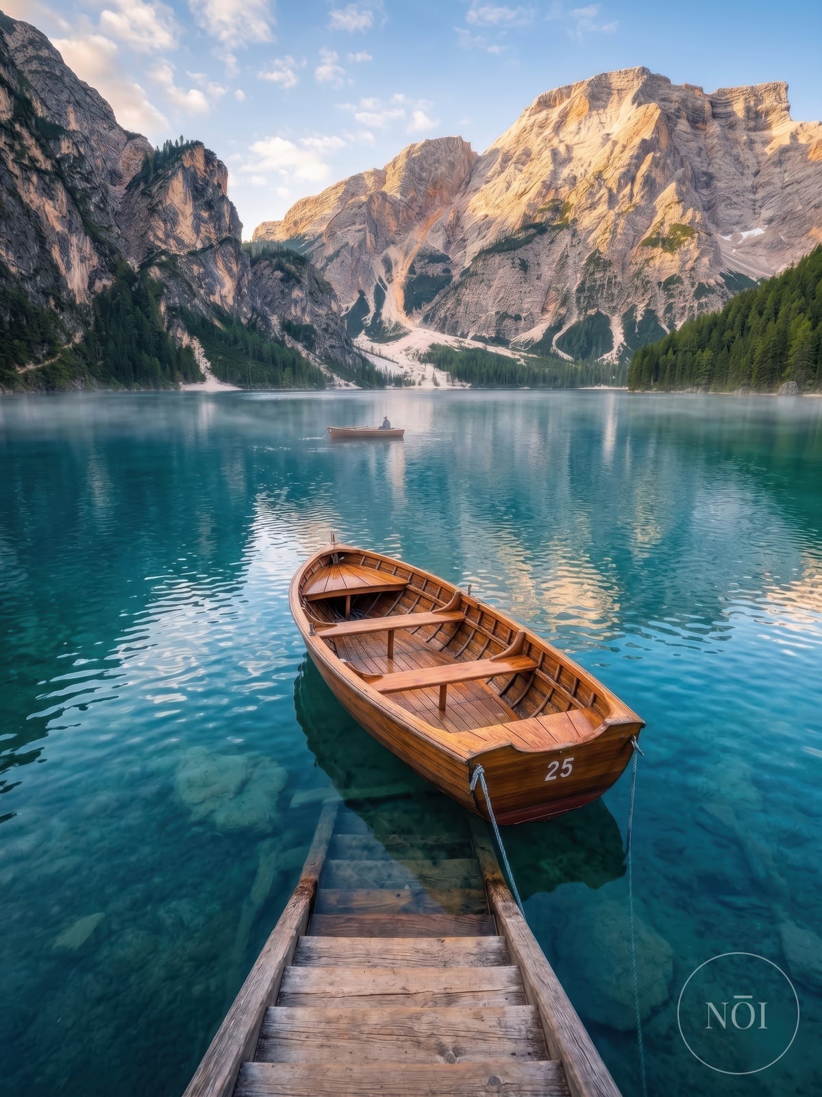 Mountain Lake Boat Print — Poster (ungerahmt)