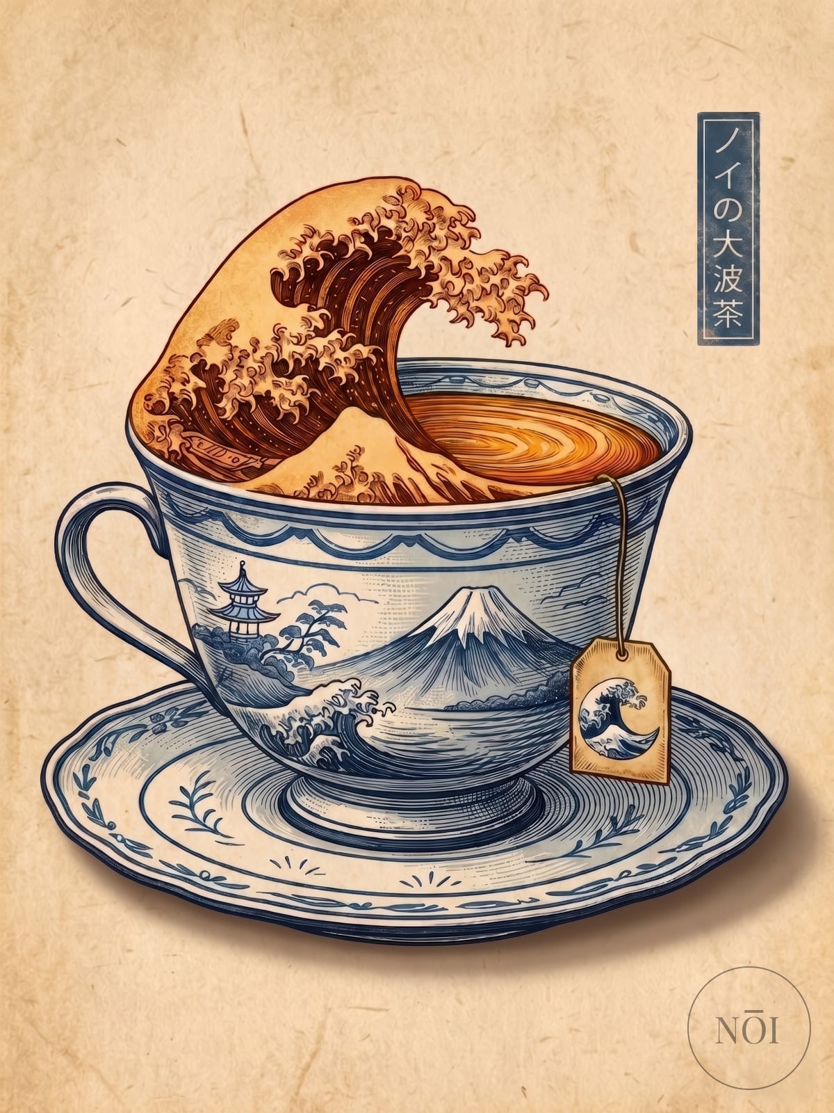 Japansk Bølgetekop-plakat — Poster (ungerahmt)