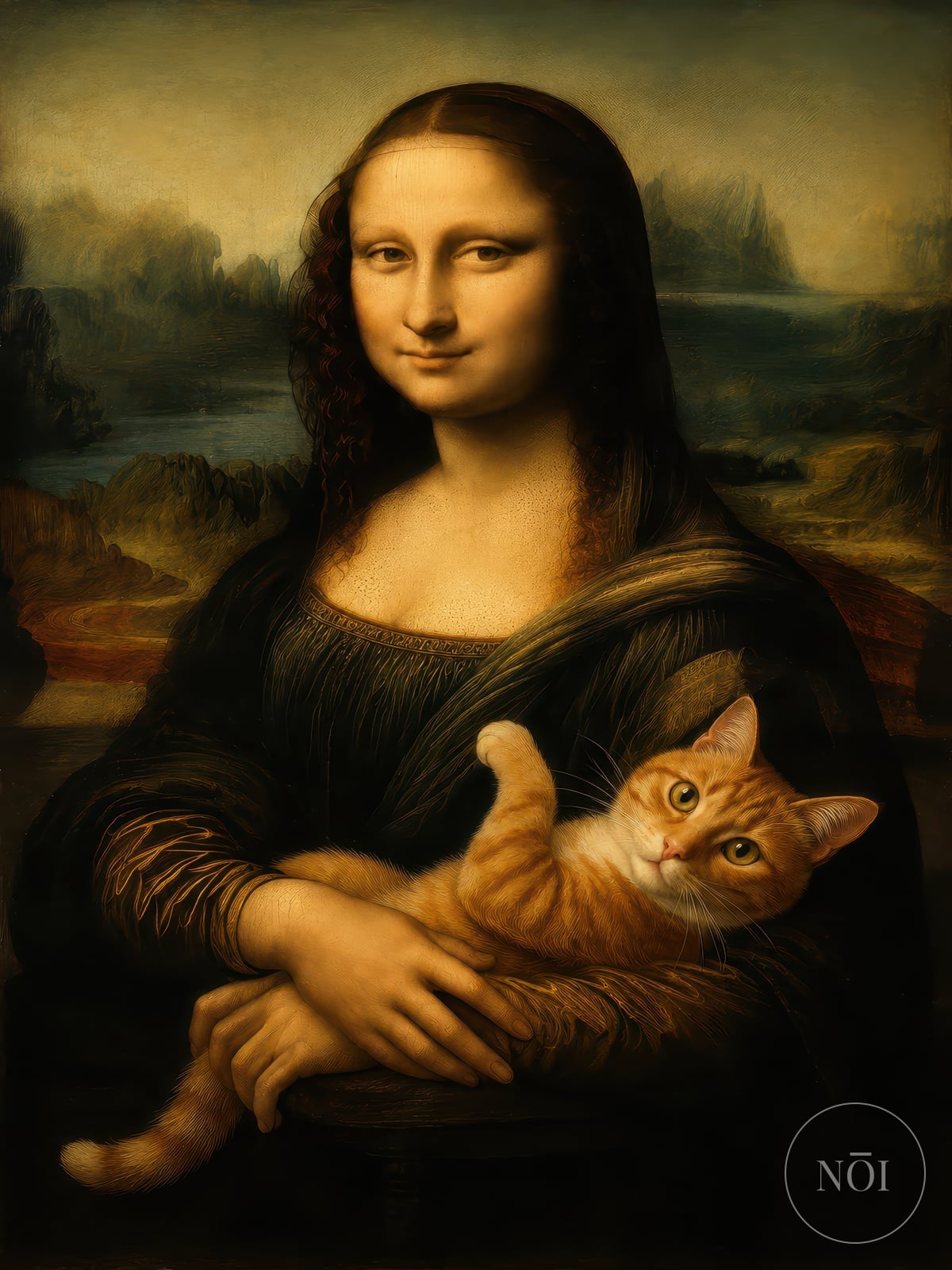 Mona Lisa Kat Print — Poster (ungerahmt)