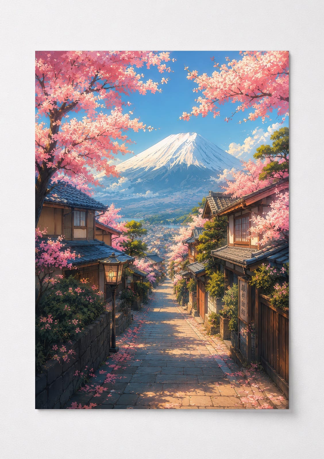 Kirsebærblomstgade Bjerget Fuji Print