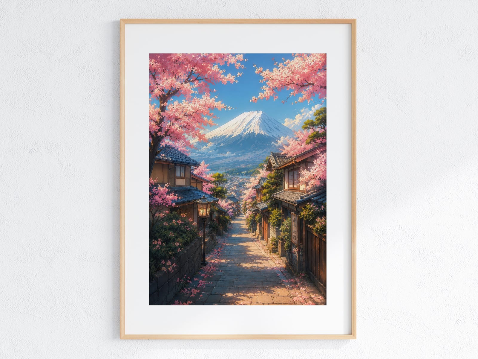 Kirsebærblomstgade Bjerget Fuji Print