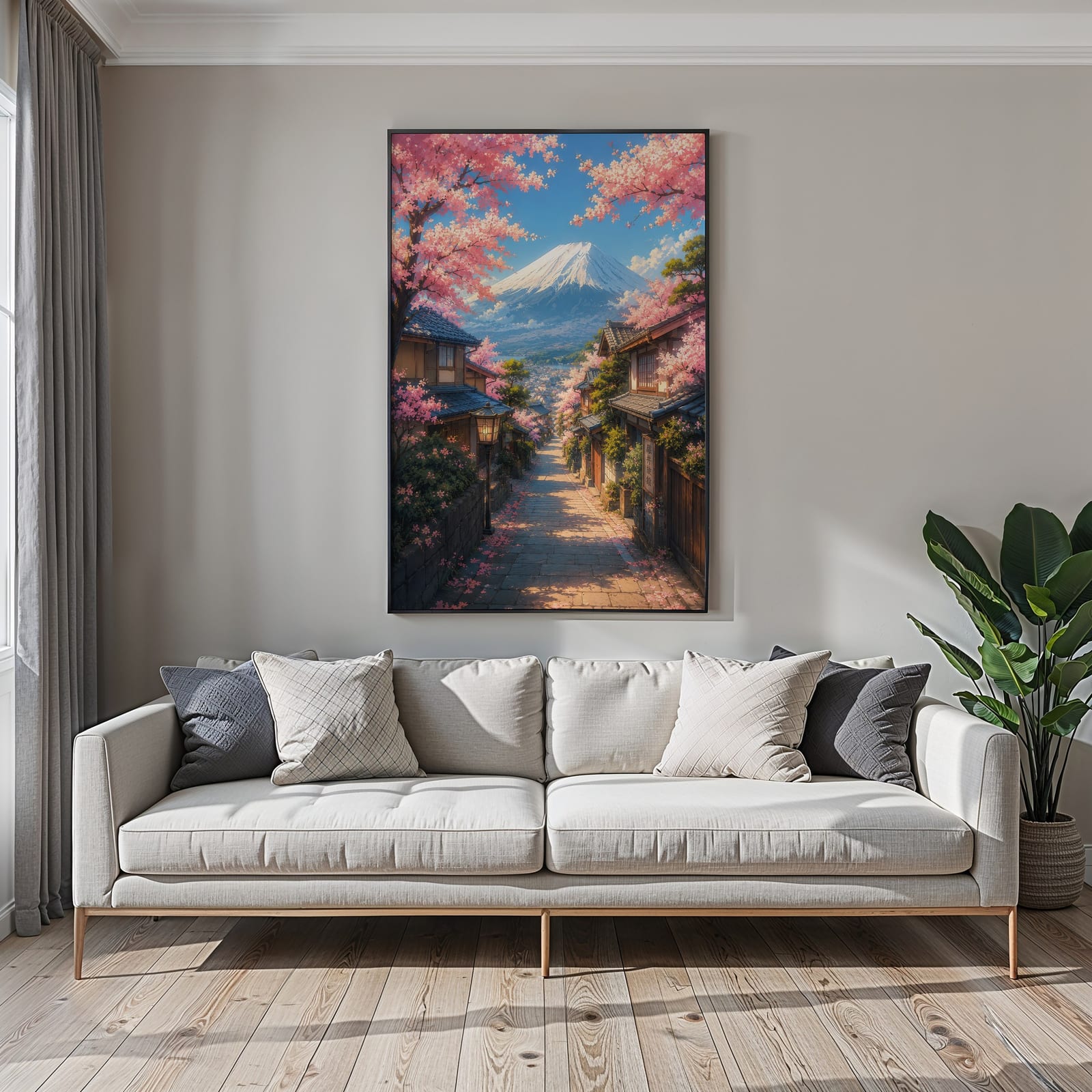 Kirsebærblomstgade Bjerget Fuji Print