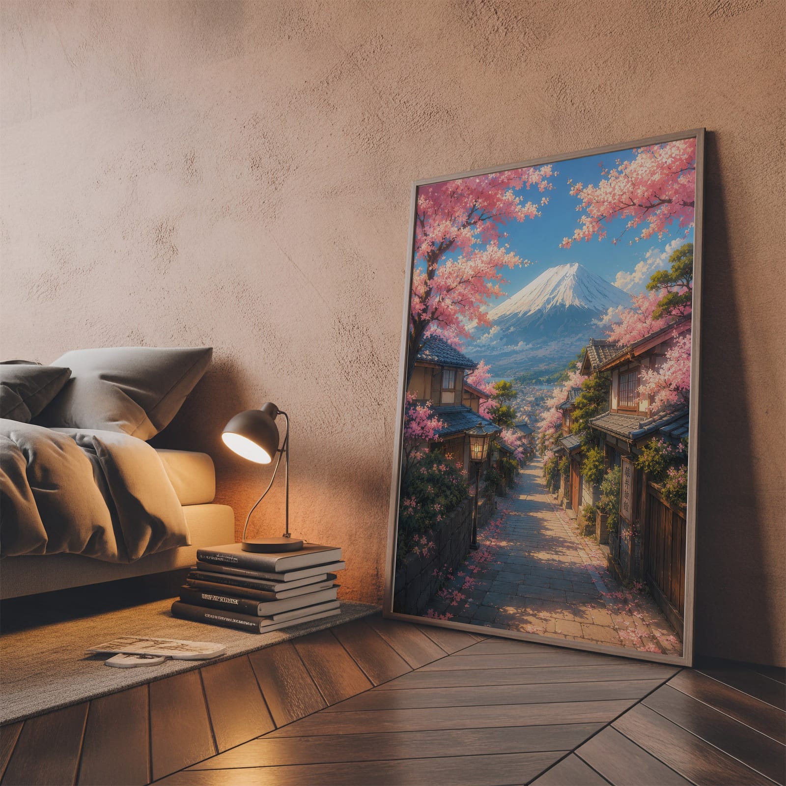 Kirsebærblomstgade Bjerget Fuji Print