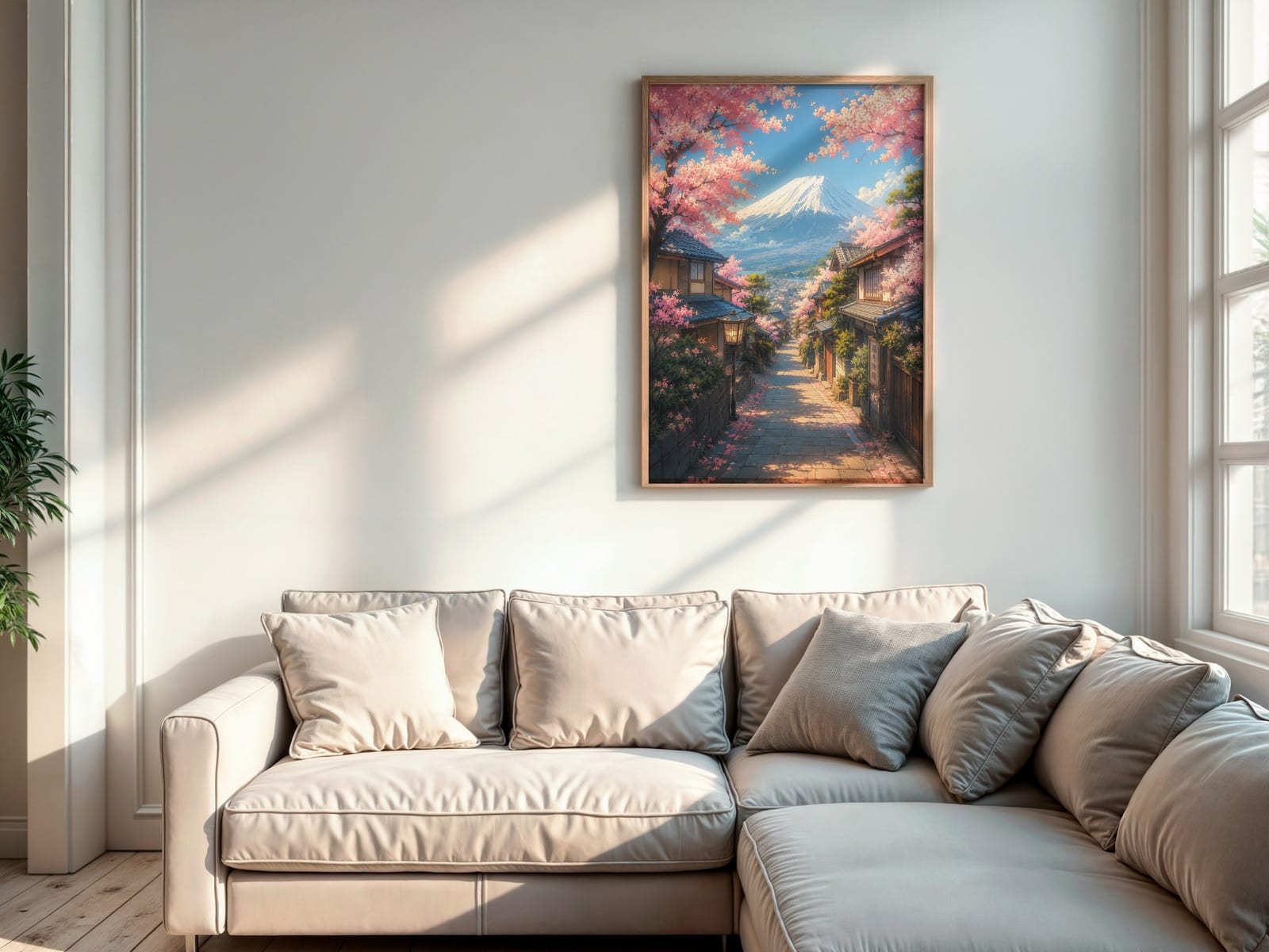 Kirsebærblomstgade Bjerget Fuji Print
