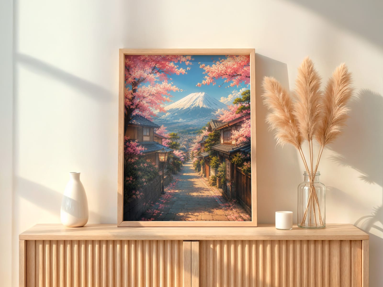 Kirsebærblomstgade Bjerget Fuji Print