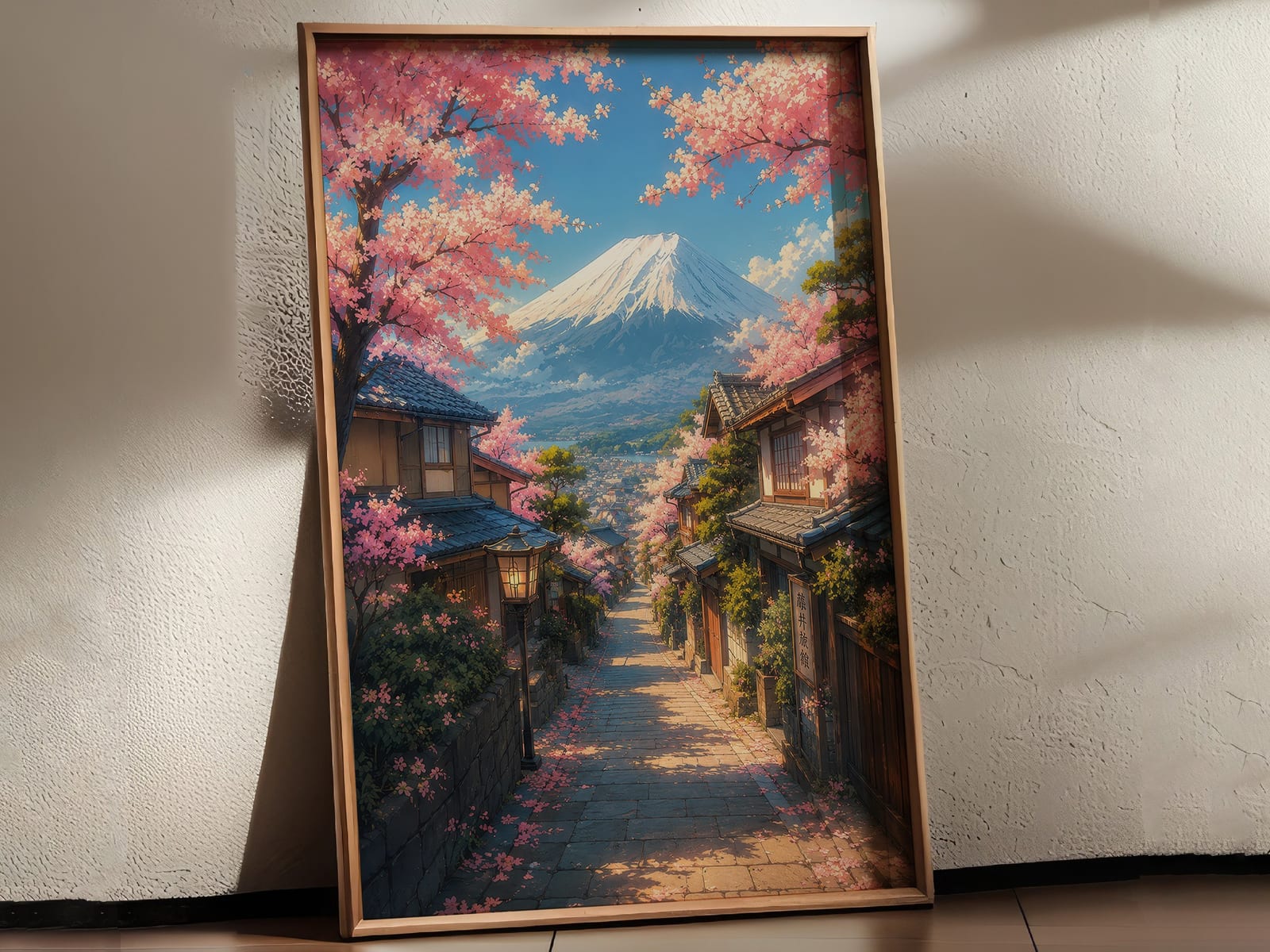 Kirsebærblomstgade Bjerget Fuji Print