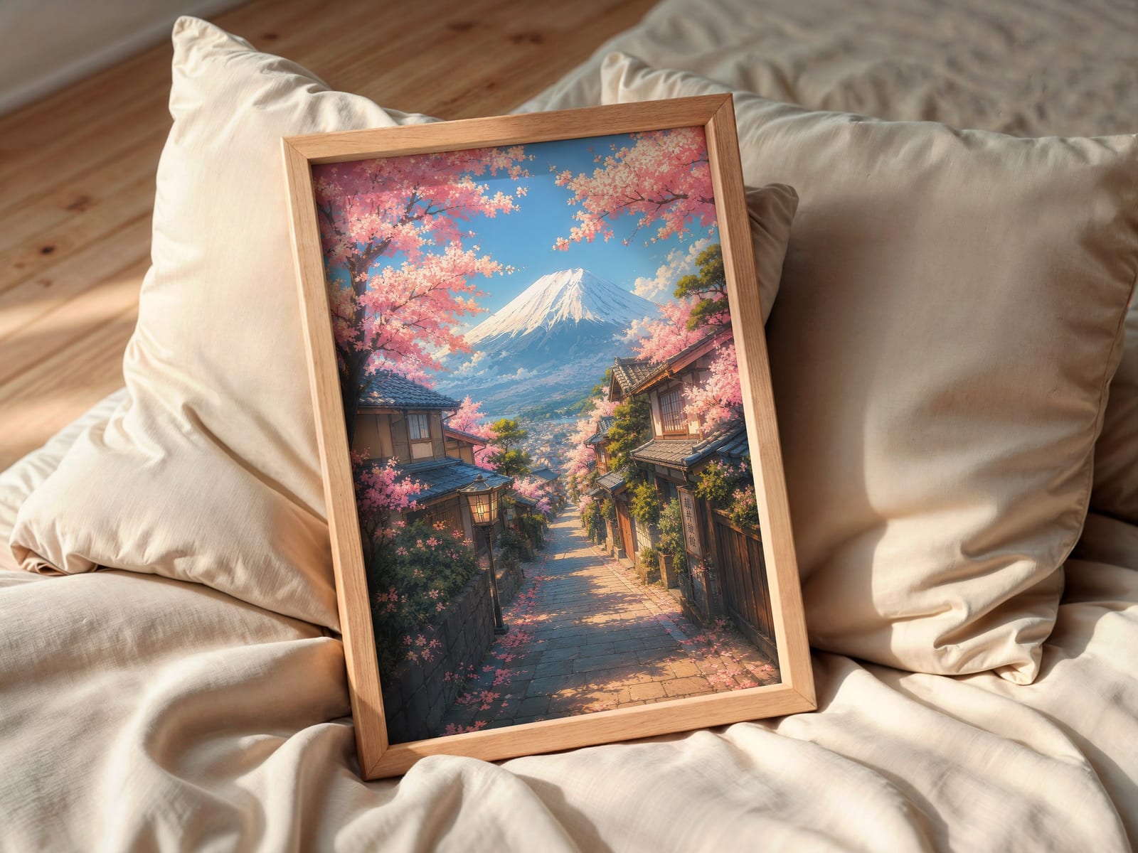 Kirsebærblomstgade Bjerget Fuji Print