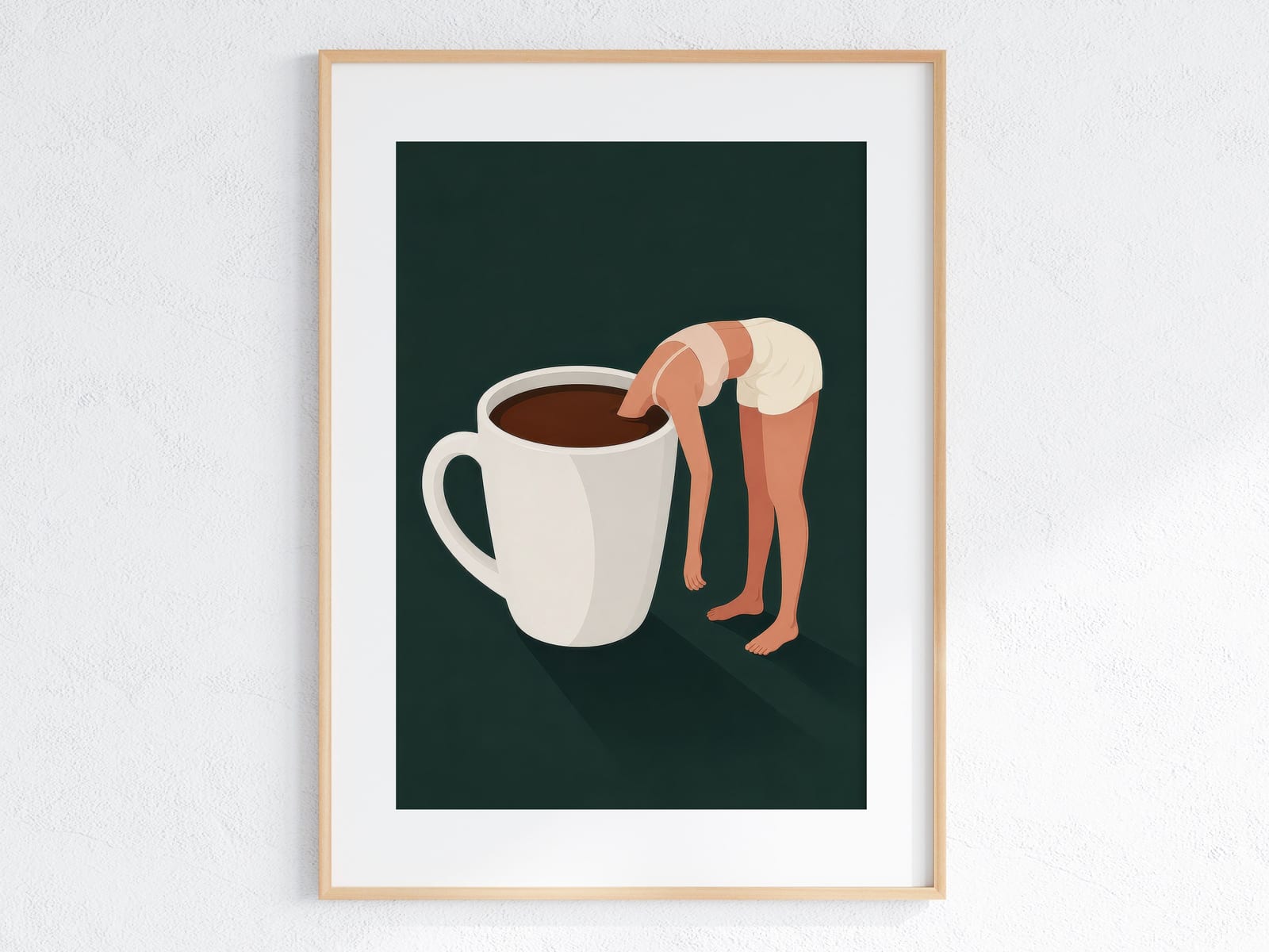 Woman in Coffee Cup Print