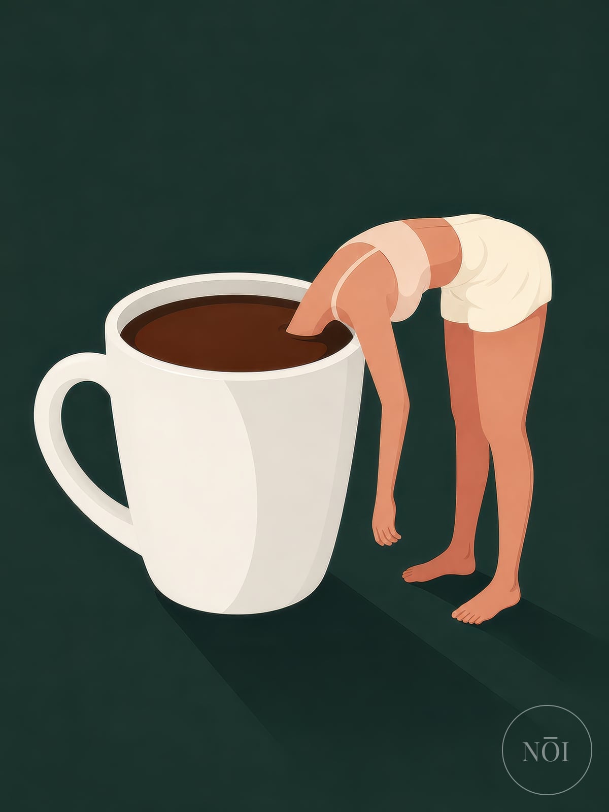 Woman in Coffee Cup Print — Poster (ungerahmt)