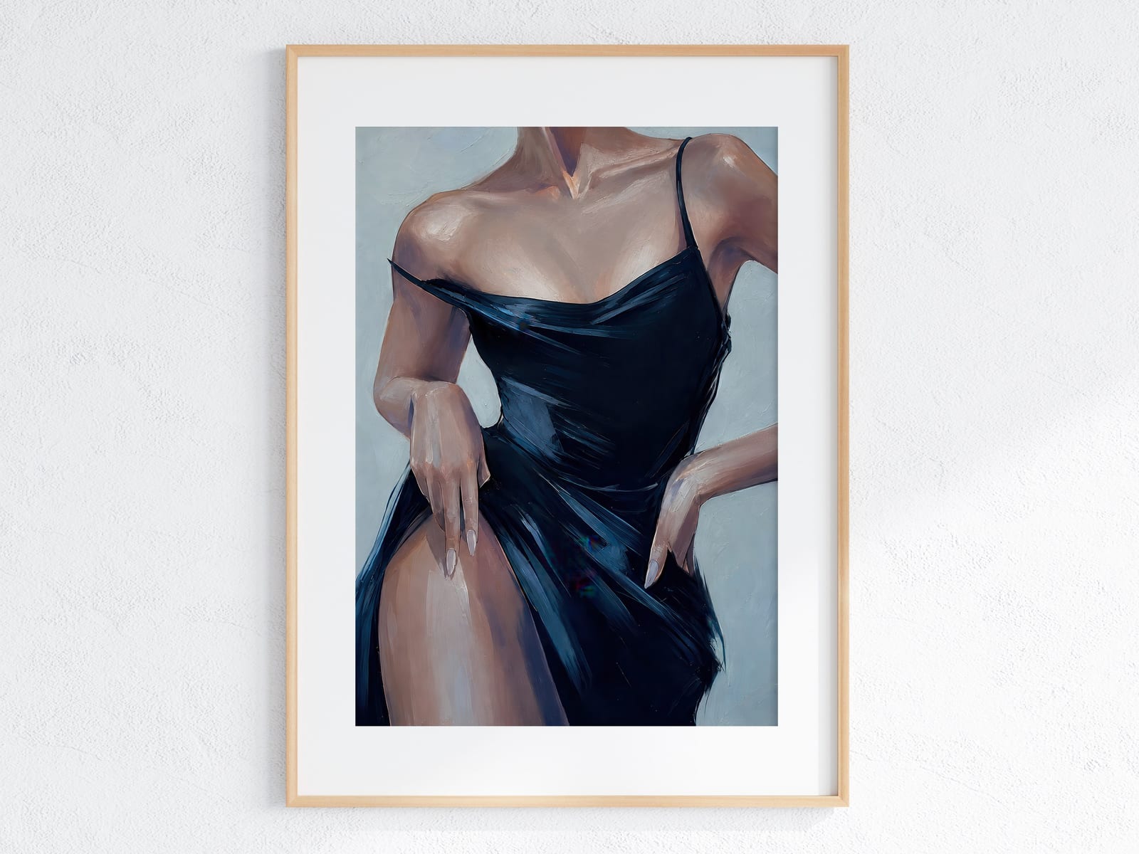 Schwarzes Seidenkleid, Fashion-Poster, Wandbild Schlafzimmer