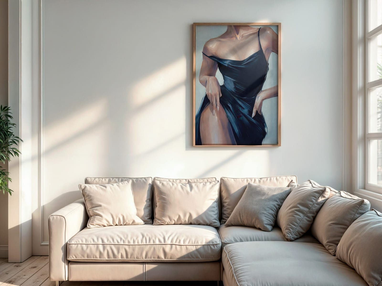 Schwarzes Seidenkleid, Fashion-Poster, Wandbild Schlafzimmer