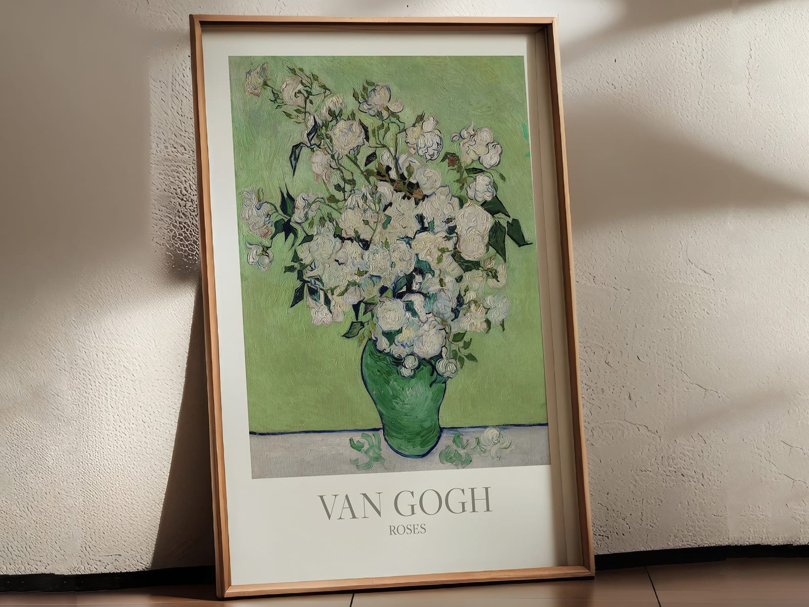 Van Goghs Rosen, Blumen-Kunstdruck, Wandbild Wohnzimmer