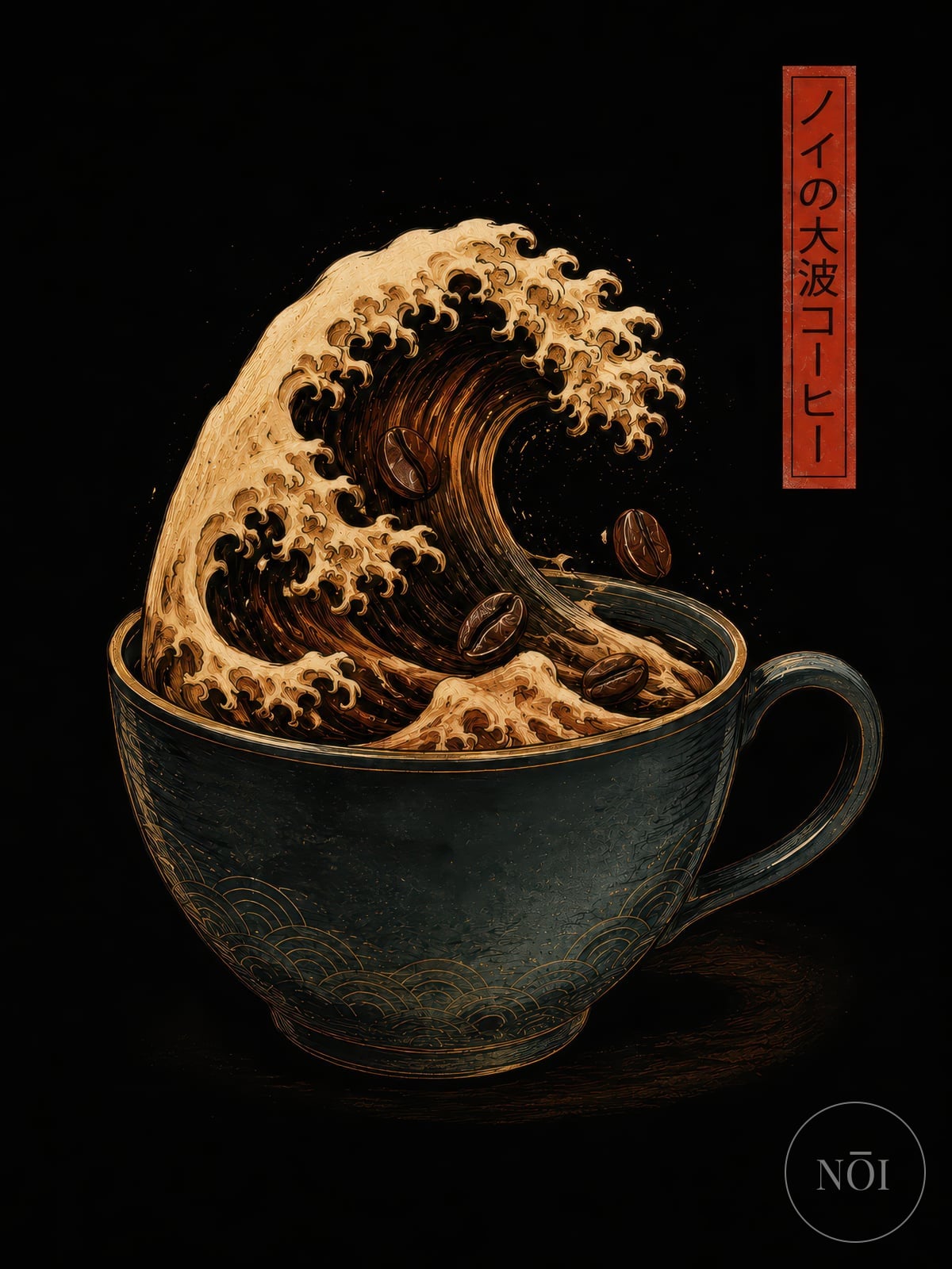 Coffee Wave Print — Poster (ungerahmt)