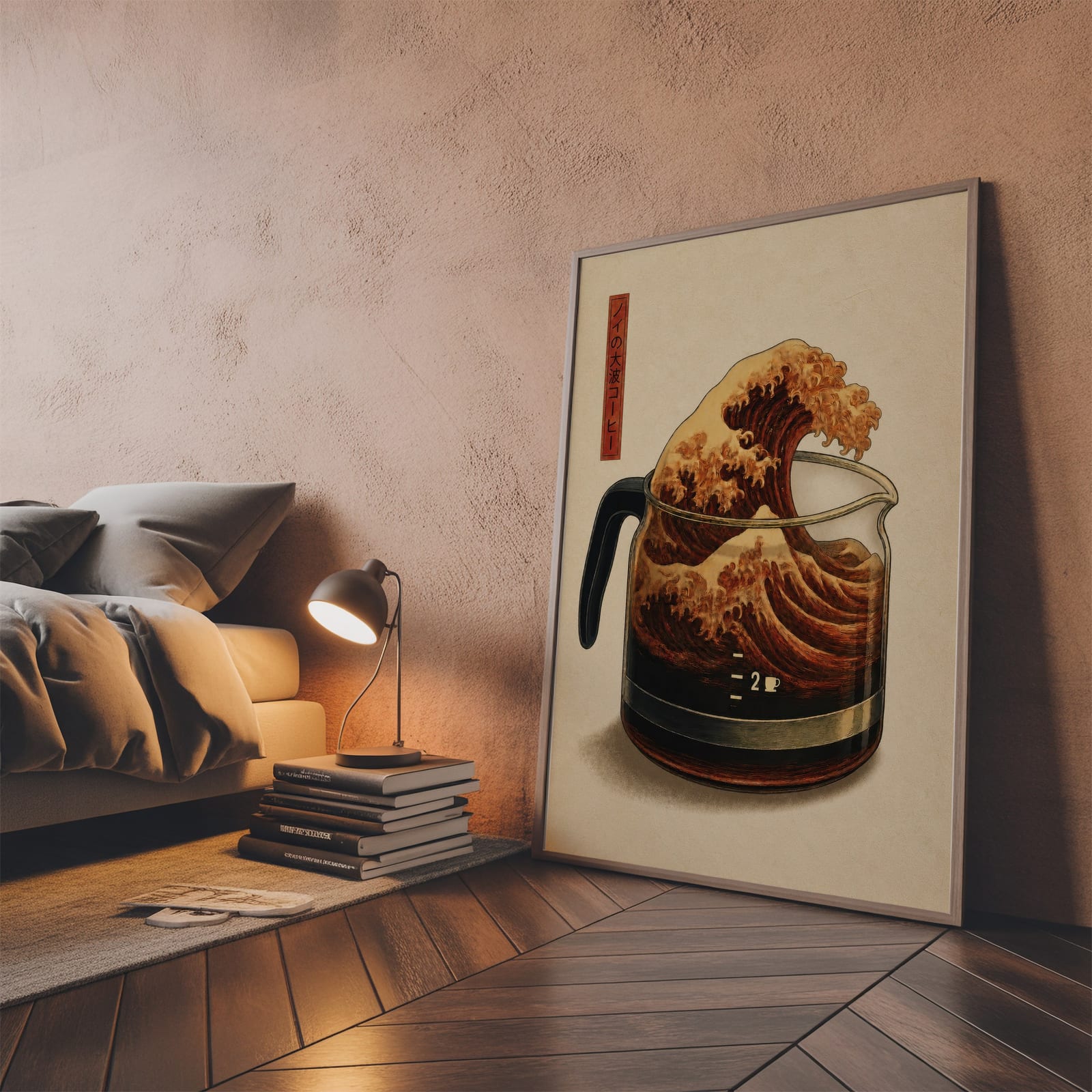 Stampa Retro Coffee Wave – Poster Cucina Japandi